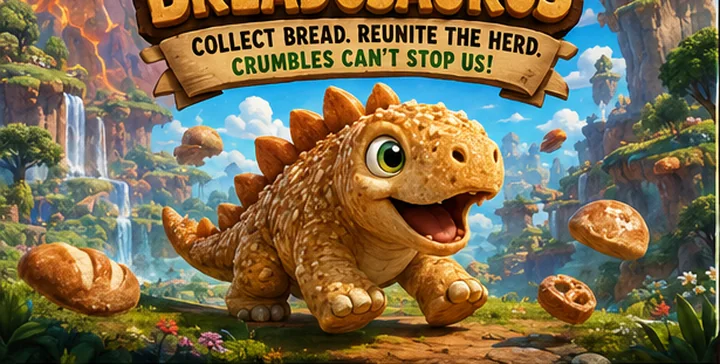 Bobby, a cheerful little bread dinosaur