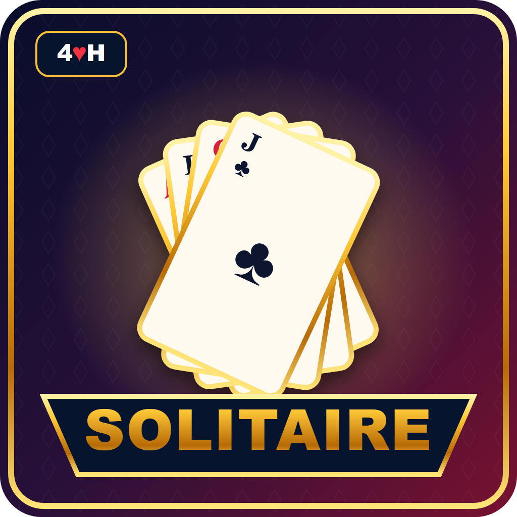 Solitaire cards arranged over ruby and midnight blue with gold trim
