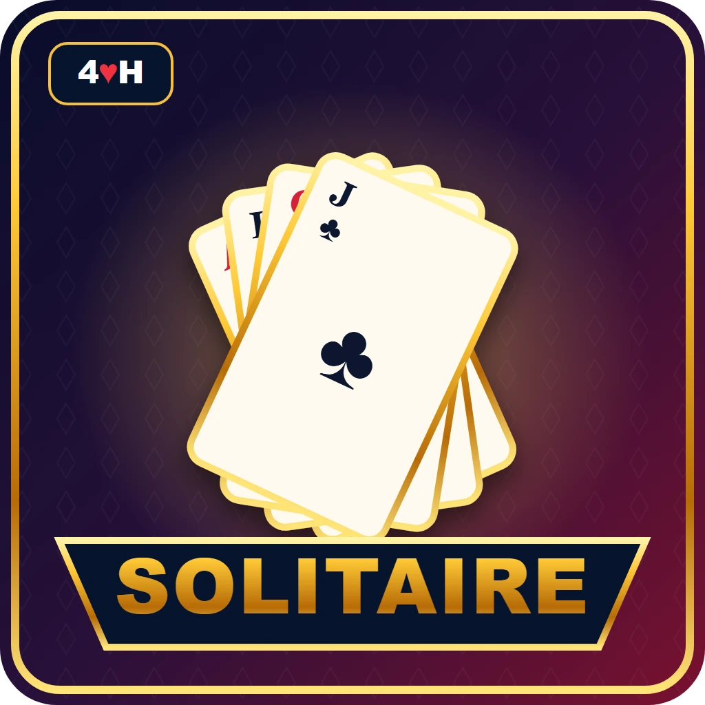Solitaire cards arranged over ruby and midnight blue with gold trim