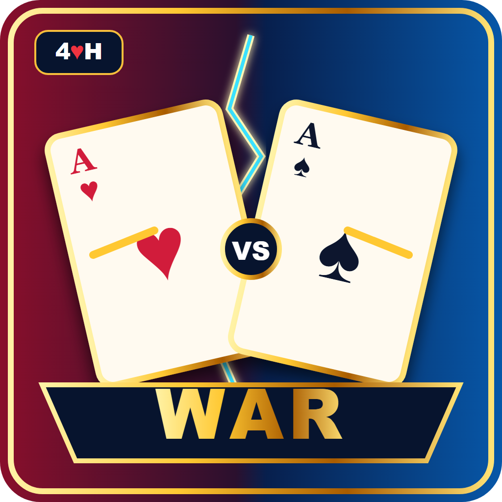 Two high playing cards meet across a bright blue and crimson divide