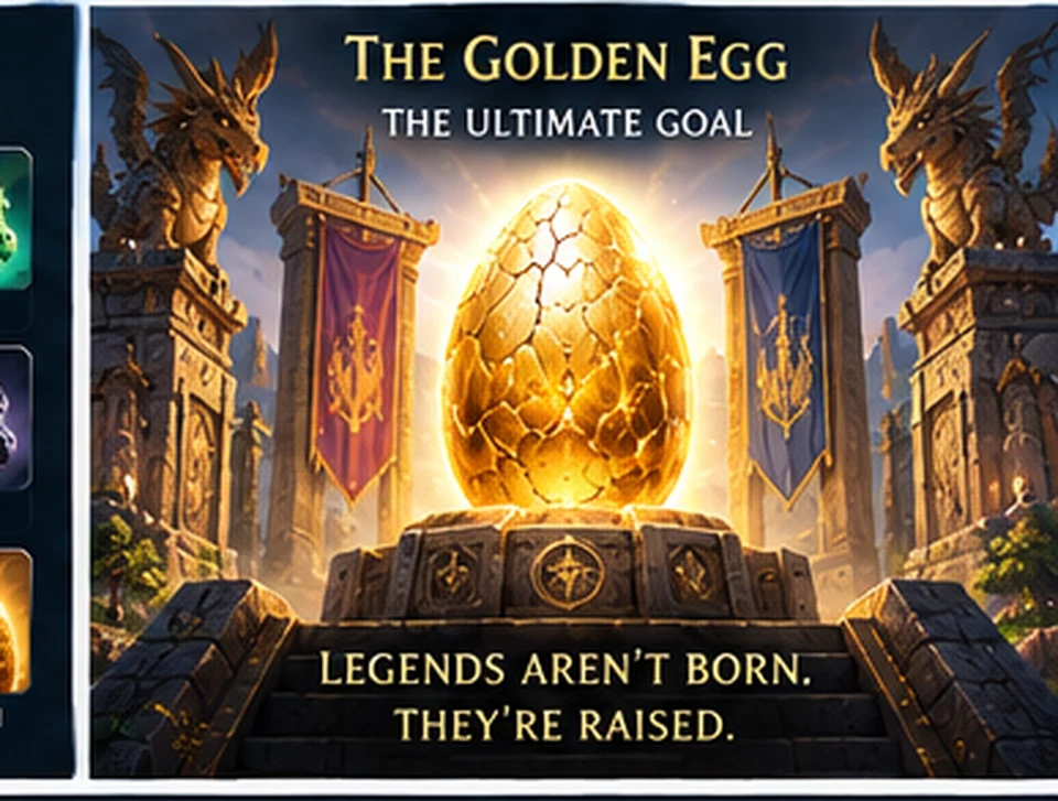 The legendary Golden Egg displayed in an ancient GildenSpire sanctuary