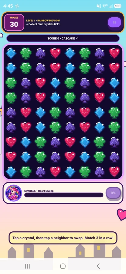 HeartStack Unicorn Blast puzzle gameplay and unicorn rescue