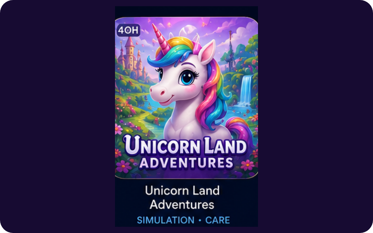 Unicorn Land character and magical habitat