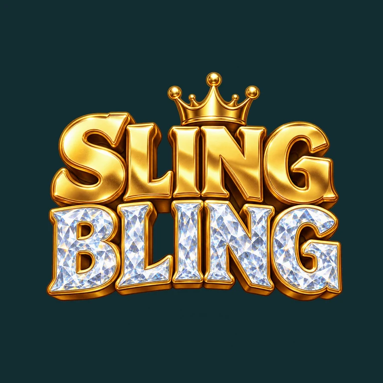 Sling Bling gold and diamond logo; development artwork, not a gameplay screenshot